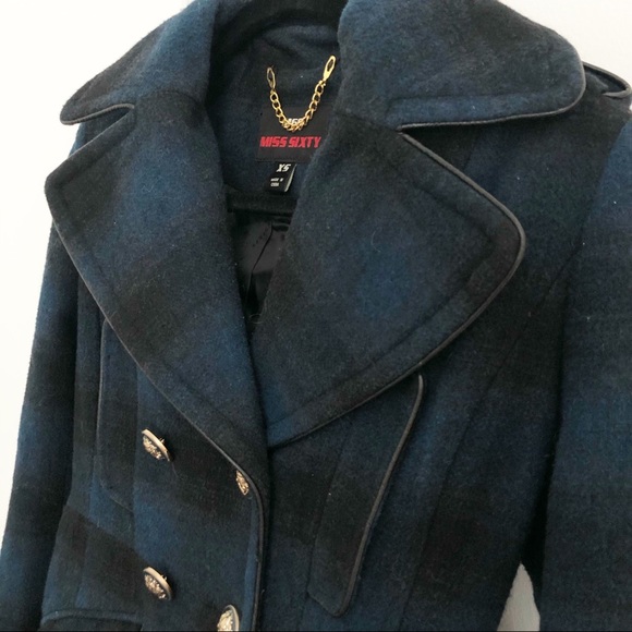 Miss Sixty Military Style Plaid Jacket - Picture 2 of 5